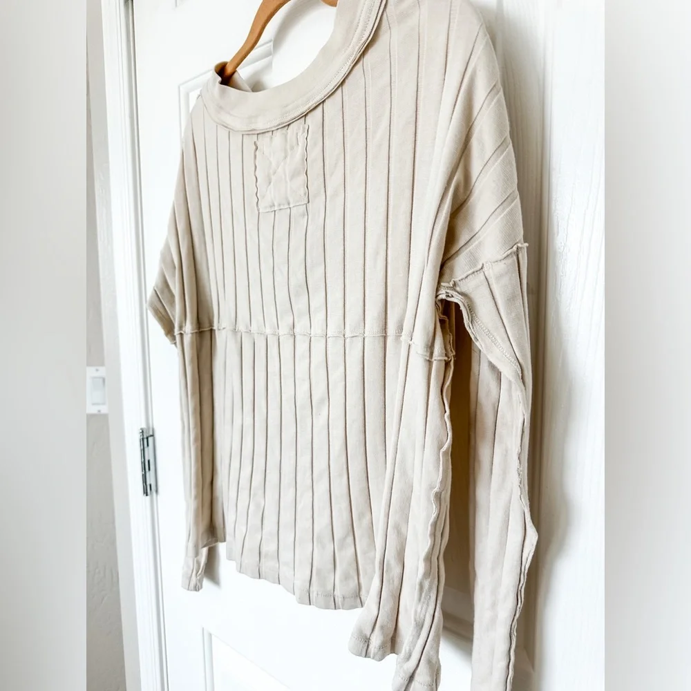 FREE PEOPLE We The Free In The Mix Henley Women's Cream Top - XSmall